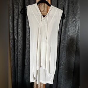Free people White Sleeveless Hoodie over sides shirt/ dress